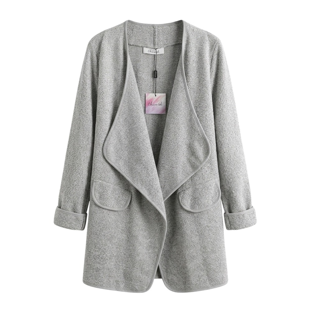 NWT CHICWISH JUST KNITTED OPEN COAT IN‎ GREY Size S/M